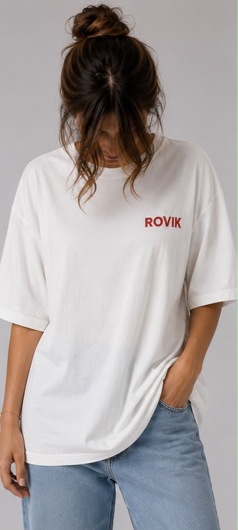 ROVIK Essential Oversized Tee – White