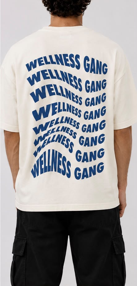 ROVIK Wellness Gang Oversized Graphic Tee – Off-White