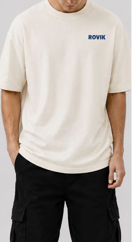 ROVIK Wellness Gang Oversized Graphic Tee – Off-White