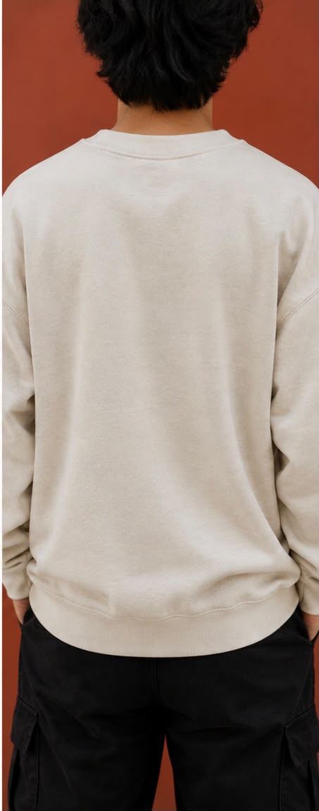 ROVIK Collar-Branded Sweatshirt – Off-White